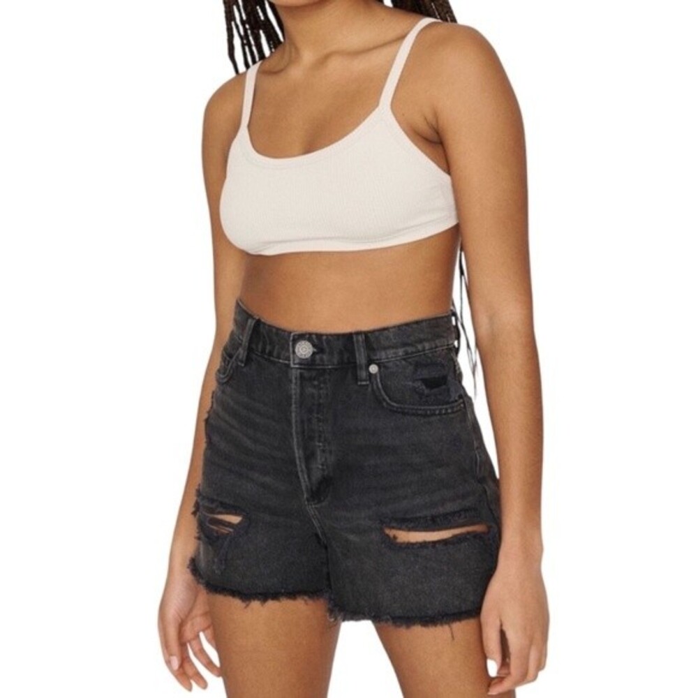 Garage Black Vintage Cut-Off High Rise Destructed Denim Shorts